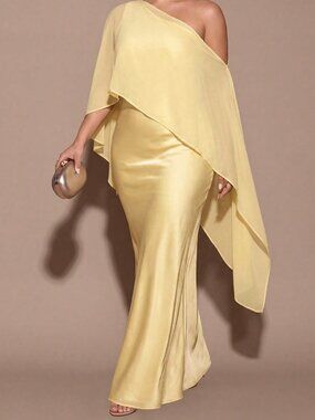 Yellow Party Women's Plus Size Fitted Dress
